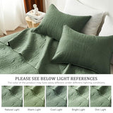 akkialla Queen Quilt Bedding Set,Olive Green Ultrasonic Full/Queen Quilt Set,Lightweight Soft Bedspread Coverlet,Modern Style Coin Pattern Bed Cover for All Seasons,3 Piece(1 Quilt,2 Pillow Shams) akkialla