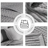 Twin Quilt Set – 68"x86" Soft Washed 3-Layer Lightweight Bedspread with Multi-Lock Quilting, Minimalist Nordic Bedding, All-Season Quilt for Spring, Summer & Fall (1 Quilt + 2 Pillow Shams), Grey DAWNDIOR