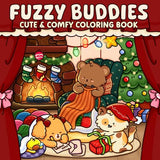 Fuzzy Buddies: Adorable and Relaxing Coloring Pages Featuring Cute Fuzzy Animals and Cozy Scenes for Teens and Adults WoodArtSupply