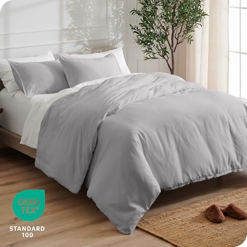 Bare Home Bedding Duvet Cover King Size - Premium 1800 Super Soft Collection - Lightweight, Cooling - Soft Breathable Bedding Duvet Cover (King, Light Grey) Bare Home
