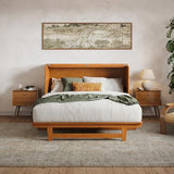 AFI, Santa Fe Queen Murphy Bed Chest with 6" Mattress & Built-in USB Charger, Light Toffee AFI