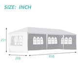Gazebo Tent 10'x30' Canopy Tent Outdoor Gazebo Canopy Wedding Party Tent Heavy Duty Gazebo Pavilion, White (10x30ft 5 Removable Sidewalls) ZAAYO