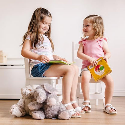 Melissa & Doug Wooden Chairs, Set of 2 - White Furniture for Playroom - Kid's Play Chairs, Toddler Activity Chairs, Children's Furniture - WoodArtSupply