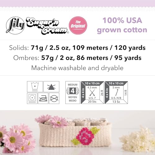 Lily Sugar 'N Cream The Original Ombre Yarn, 2oz, Gauge 4 Medium, 100% Cotton, Painted Desert - Machine Wash & Dry Lily