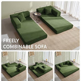 YINIX Foldable Sofa Bed, 78'' Folding Floor Couch, Compressed Convertable Sleeper Sofa, Memory Foam Couch with Pillow Back Support Armrest, 4-in-1 Futon Sofa Bed for Living Room, Green YINIX