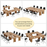 Tribesigns 10.5FT Conference Table, Large Rectangle Meeting Seminar Table for 10-12 Person, Long Wooden Business Tables (Set of 2, Walnut) Tribesigns