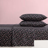 Betsey Johnson - King Bed Sheets, Soft & Lightweight Bedding, Fade & Wrinkle Resistant (Bouquet Ditsy Black, King) Betsey Johnson