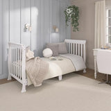 Dream On Me Violet 7-in-1 Convertible Full-Size Baby Crib with Toddler, Day & Full Bed Conversion in White, GreenGuard Gold & BSA, 3 Mattress Heights, Sustainable Pinewoo