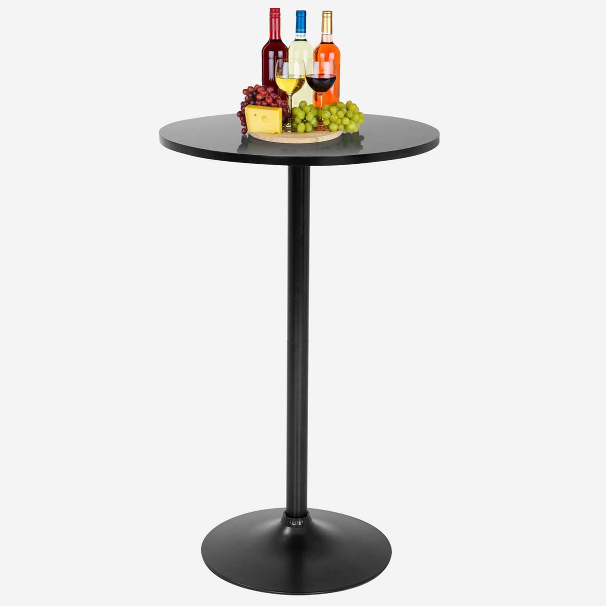 FDW Modern 40" Round Bar Table - Stylish Black Hydraulic Kitchen & Dining Table FDW