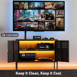 Karlovit Storage Cabinet, Metal Accent Locker Storage Cabinet with 2 Doors, Magnetic Closure, Adjustable Shelf, Tv Stands & Metal Nightstand for Living Room, Entryway and Home - Black Karlovit