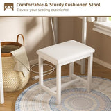 KAI-ROAD White Vanity Table with Lighted Mirror - 47“ White Vanity Desk with Mirror and Lights & Chair, Makeup Vanitys Set with Power Outlet, Dressing Table Vanities for Girls Bedroom KAI-ROAD