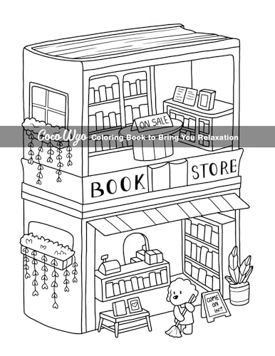 Cozy Spaces: Coloring Book for Adults and Teens Featuring Relaxing Familiar Corners with Cute Animal Characters for Stress Relief Coco Wyo LLC