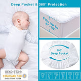 Lunsing Soft Queen Waterproof Mattress Protector, Breathable Queen Size Mattress Pad Cover, 6-18 Inches Deep Pocket, White Lunsing