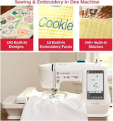 SINGER SE9180 Sewing & Embroidery Machine | 250 Built-in Stitches, 150 Embroidery Designs, 10 Fonts, 1-Step Buttonhole, 7" Touchscreen, Automatic Needle Threader & WiFi Connectivity SINGER