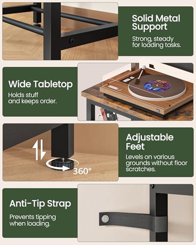 CHOEZON 70.5"H Multi Guitar Stand, Guitar Rack Record Player Stand Sturdy and Space-Saving, Guitar Display Holds 6 Instruments, Retro Industrial Style, for Home, Studio, Rustic Brown and Black TCJ18BF CHOEZON