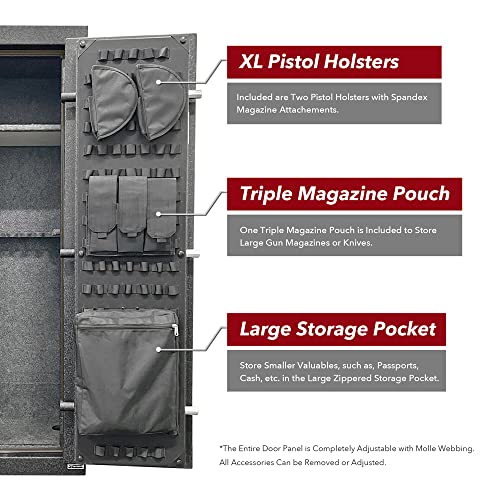 Stealth EGS14 Essential Gun Safe, Fireproof for 30 Minutes, Fits up to 14 Long Guns & Pistols, Adjustable Door Panel Organizer, California DOJ Approved, Internal Power Outlet, Durable Black Paint Stealth