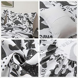 lishjekee Dinosaur Sheet Set Full for Boys 4 Pieces Black White Dinosaur Sheets Kids Bedding Set T-Rex Dino Fitted Sheet Animal Bed Set with 1 Flat Sheet 1 Fitted Sheet 2 Pillowcases Home Decor lishjekee