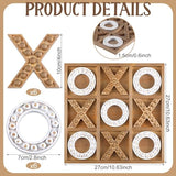 Rotatingpals Tic Tac Toe Game 10.6 Inch Rustic Wood Board Game Coffee Table Games Tic Tac Toe Table Decor for Kids Family Adults Travel Outdoor Game Rotatingpals