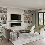 Modern Ember Highmark 60 Inch Smart Linear Electric Fireplace - Premium Flame with 10 Colors, Sleek Hidden Vent Design, Install Recessed in-Wall or Wall-Mount, WiFi and Voice-Enabled Modern Ember