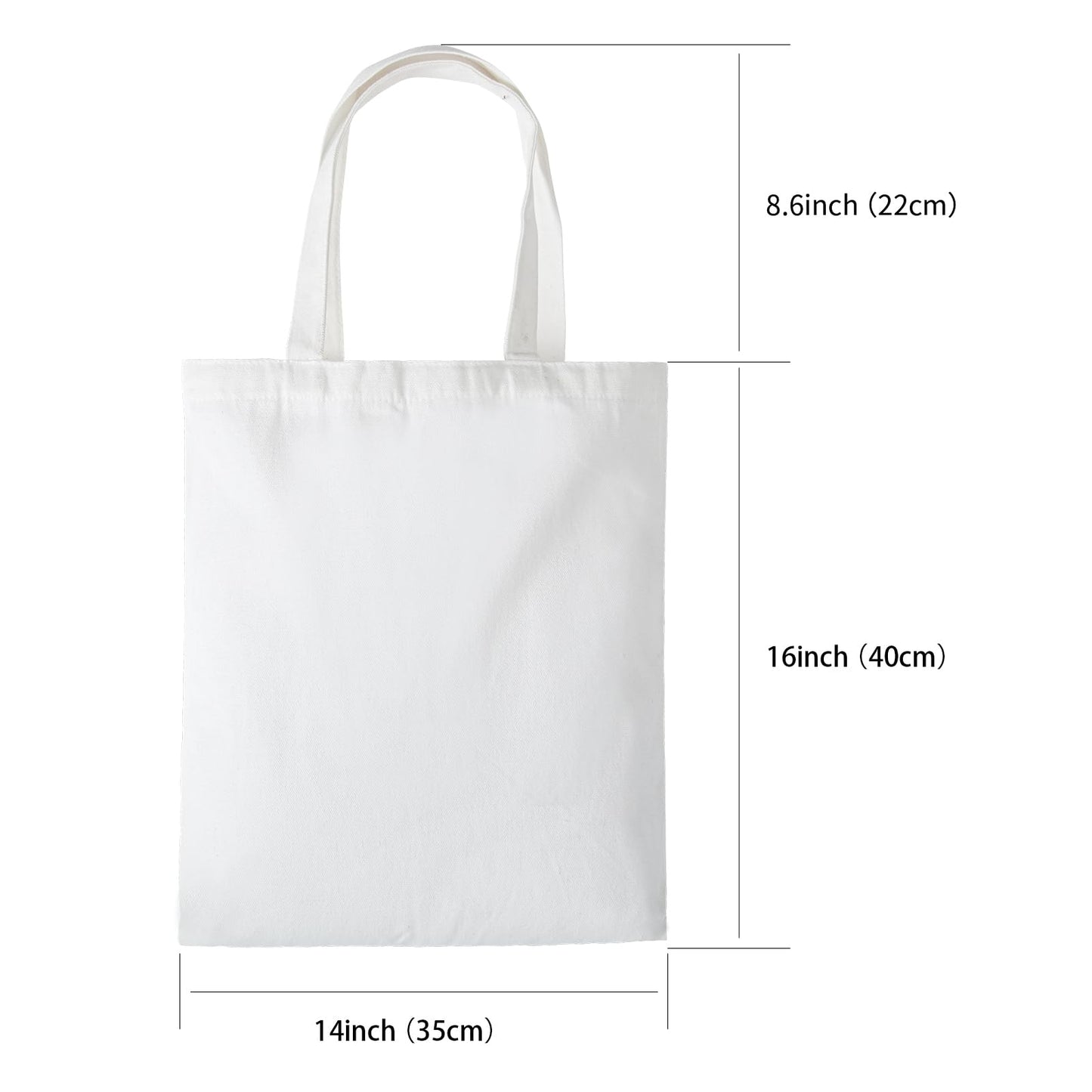 WHEATHUSK 40 Pieces Sublimation Canvas Tote Bags Bulk Blank Tote Bags Screen Printing Reusable Polyester Grocery Bags for Sublimation Heat Transfer Vinyl DIY Crafting White, 14x16 Inch