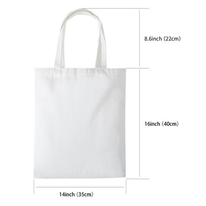 WHEATHUSK 40 Pieces Sublimation Canvas Tote Bags Bulk Blank Tote Bags Screen Printing Reusable Polyester Grocery Bags for Sublimation Heat Transfer Vinyl DIY Crafting White, 14x16 Inch