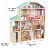 KidKraft Majestic Mansion Wooden Dollhouse with 34-Piece Accessories, Working Elevator and Garage, Gift for Ages 3+ KidKraft