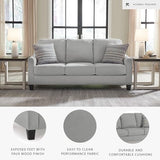 Signature Design by Ashley Adlai Casual 2-in-1 Queen Sofa Sleeper with Folding Memory Foam Mattress and 2 Toss Pillows, Light Gray Signature Design by Ashley