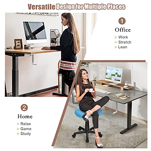 Tangkula Hand Crank Stand Up Desk Frame, Manual Height Adjustable Standing Workstation with Foldable Crank Handle, Cable Management Tray, Headphone Hook, Ergonomic Sit Stand Desk Frame for Home Office Tangkula