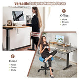 Tangkula Hand Crank Stand Up Desk Frame, Manual Height Adjustable Standing Workstation with Foldable Crank Handle, Cable Management Tray, Headphone Hook, Ergonomic Sit Stand Desk Frame for Home Office Tangkula