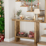 LIFECHOVY Farmhouse Wood Entryway Table Narrow Console Tables with Storage Behind The Couch Sofa, Entrance Side Table with Shelves for Hallway, Living Room, Foyer, Rustic LIFECHOVY