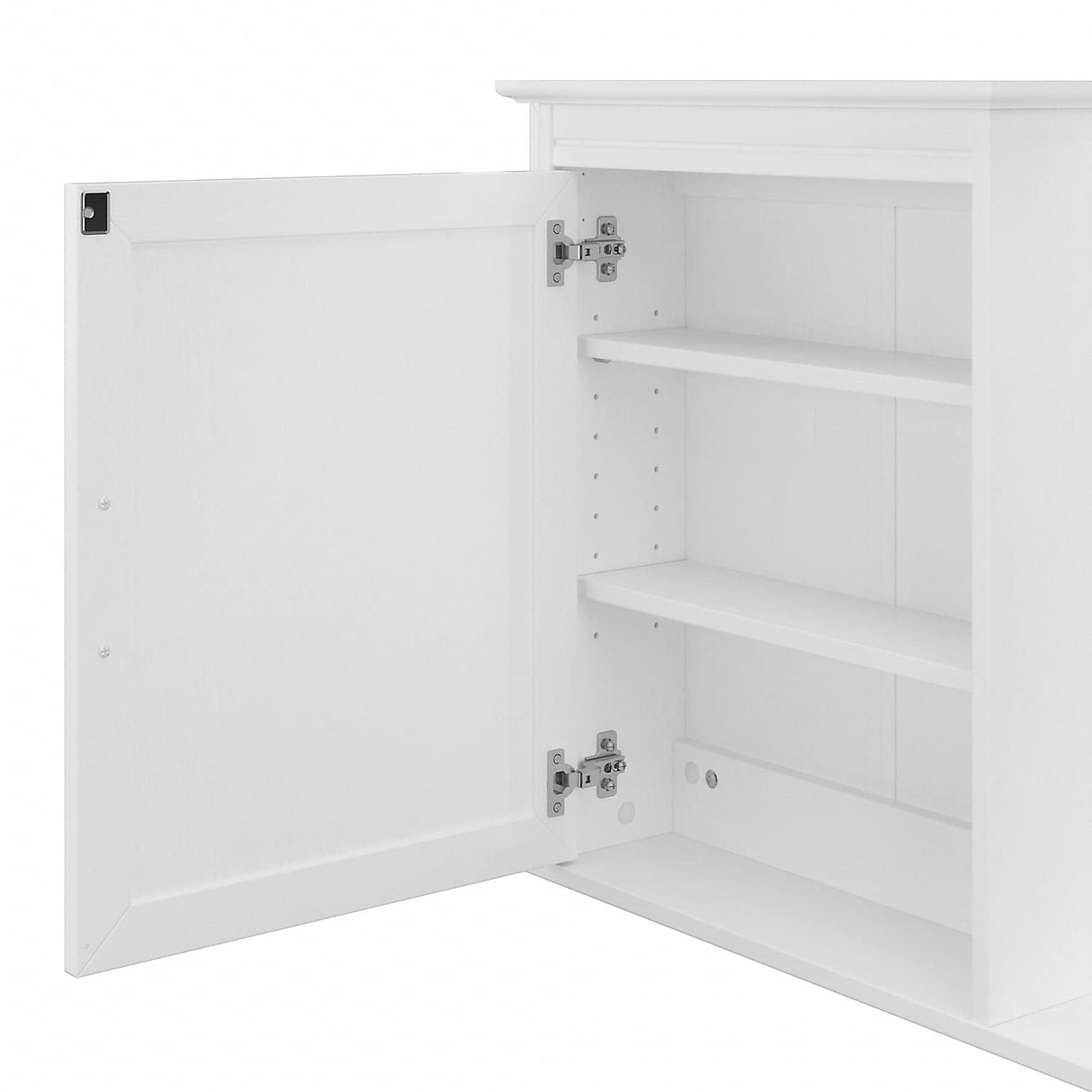 Bush Furniture Key West Bathroom Medicine Cabinet with Mirror, White Ash Bush Business Furniture