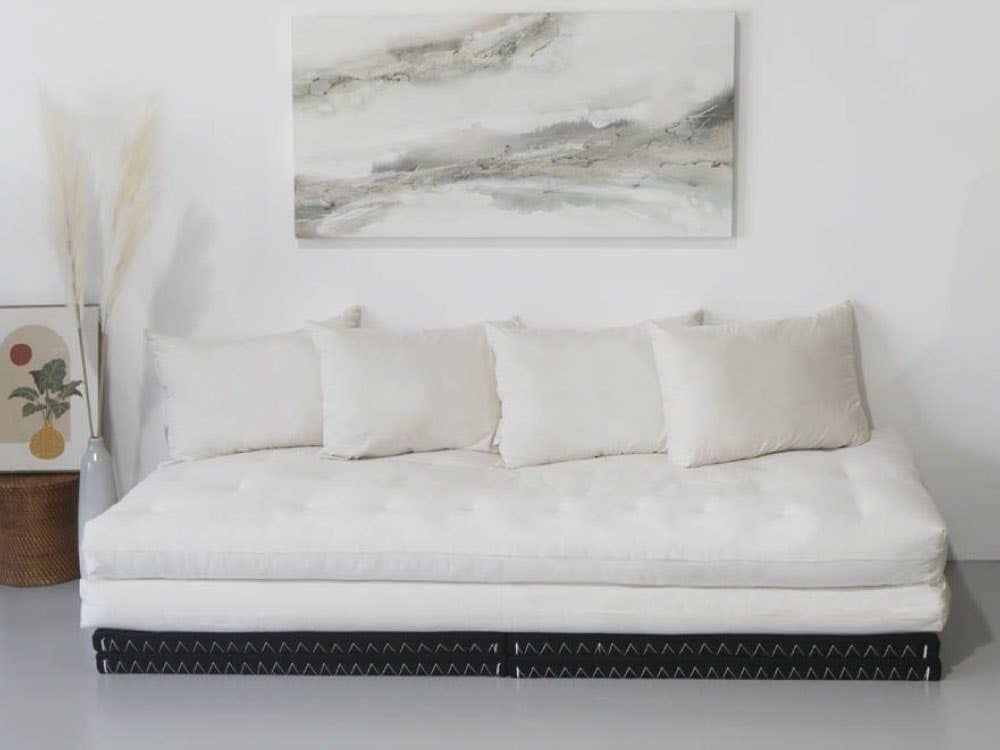 The Futon Shop Organic Wool Shiki Futon Mattress Full with Latex - Japanese Floor Mattress Org Cotton Case - Shikibuton Medium Firm Mattress Feel - Japanese Futon Mattress The Perfect Floor Mattress The Futon Shop