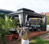 Sojag Outdoor 10' x 14' Mykonos Double Roof Hardtop Gazebo Outdoor Sun Shelter Sojag