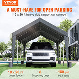VEVOR Carport Car Canopy 10x20ft, Upgraded Heavy Duty Car Port Garage Boat Shelter Party Tent with 8 Reinforced Poles and 4 Weight Bags, UV Resistant Waterproof Tarp for SUV, Truck, Boat VEVOR