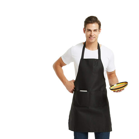 DUSKCOVE 12 Pack Plain Bib Aprons with 2 Pockets - White Unisex Commercial Apron Bulk for Kitchen Cooking Restaurant BBQ Painting Crafting DUSKCOVE