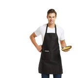 DUSKCOVE 8 Pack Bib Aprons Bulk - Unisex White Commercial Apron with 2 Pockets for Kitchen Crafting BBQ Drawing Cooking DUSKCOVE
