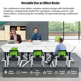 Modular Conference Table,Mobile Conference Room Training Room Tables with Wheels,Foldable Meeting Table Rolling Seminar Table for Office,Modern Flip Top Training Meeting Tables,Suitable 2-10 people(4) MSFDC