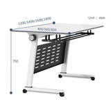 4 Pack Folding Conference Table,Flip Top Mobile Training Table with Fixable Casters and Baffle Plate,Fold Up Meeting Table for Office,Meeting Room,Classroom (140 * 60 * 75cm) Generic