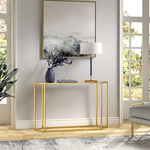 Beck 48'' Wide Hexagonal Console Table in Brass Henn&Hart