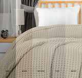 Utopia Bedding Khaki 100% Cotton Waffle Blanket 300 GSM [King - 90x108 Inch] Soft Lightweight Breathable Bed Blanket for All Season Utopia Bedding