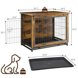 JY QAQA Dog Crate Furniture, Wooden Dog Crate Table, Dog's Furniture with Double-Doors, Indoor Dog Kennel, Dog Cage/Brown/XL JY QAQA PET