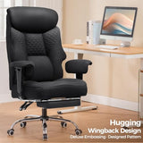 GTRACING Big and Tall Office Chair 400LBS Wide Ergonomic Fabric Deluxe Embossing Designed Gaming Chair with Foot Rest,150°Reclining Adjustable Armrests Pocket Spring Back Support and Pillow GTRACING