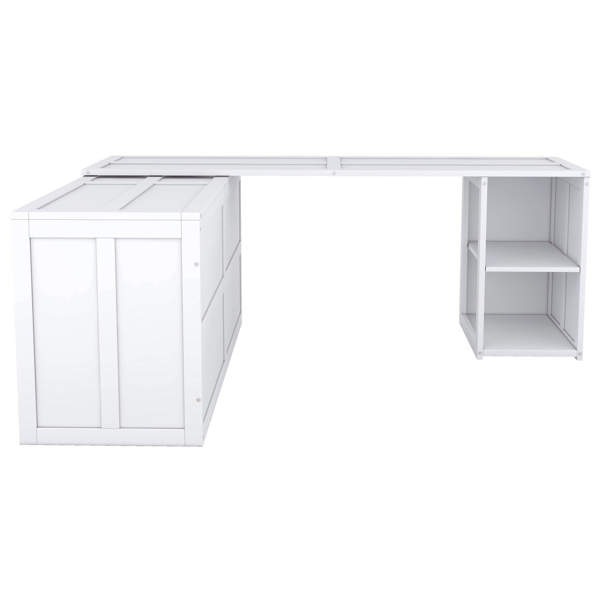THINK 30 Queen Size Murphy Bed with Rotable Desk, White Color THINK 30