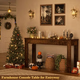 Armocity Console Table, 47" Farmhouse Wood Entryway Table, Sofa Tables Narrow Long Behind Couch, Entry Table for Entrance, Hallway, Living Room, Cracked Oak Armocity
