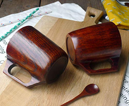 12 oz Handmade Wooden Coffee Mug Wood Outdoor Cool Man Mug Unique Camping Cup Guys Tankard Beer Mug Stein for Men Gift Coffee Cup Fancy Viking Mug Renawe