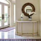 Starlight Canyon Home White Marble Hallway Table, Modern Luxury Console Table for Entryway or Living Room with Gold Metal Legs and White Marble Table Top Starlight Canyon Home