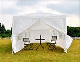 GOJOOASIS Canopy Tent Wedding Party Tent White Outdoor Gazebo (10' x 30' with 8 Walls) GOJOOASIS