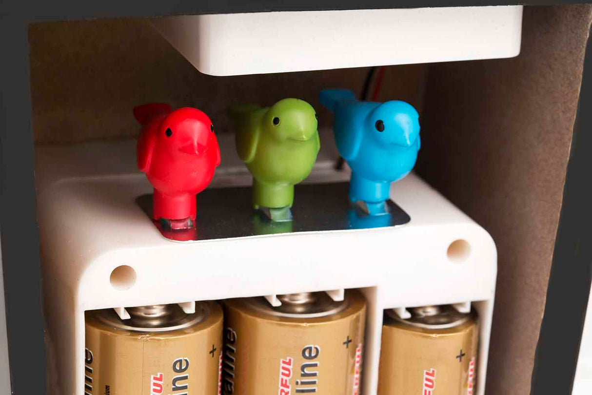 KOOKOO Birdhouse White, Modern Design Cuckoo Clock with 12 Natural Bird Voices or Cuckoo Call KOOKOO