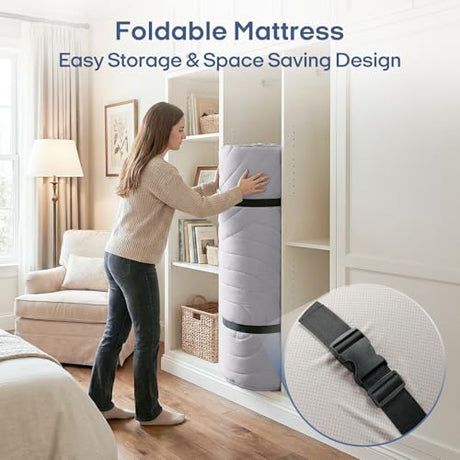 ZonLi Japanese Floor Mattress Futon Mattress Twin Size, Thicken Roll Up Tatami Mat Washable Cover, Portable & Foldable Floor Bed Mattress for Sleeping, Dormitory, Adult Kids ZonLi