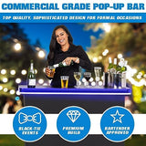 GoPong GoBar PRO Commercial Grade LED Portable Bar Table - Mobile Bartender Station with Skirt & Carry Case GoPong
